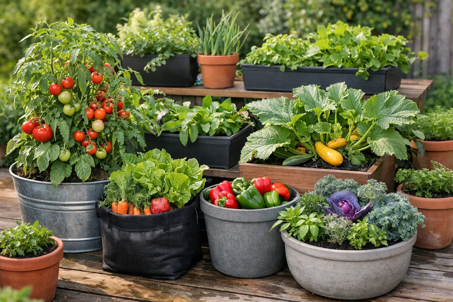 10 Container Vegetable Garden Examples