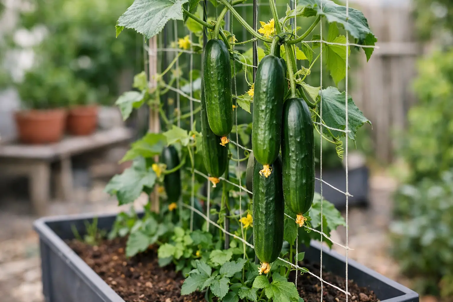 How to Grow Cucumbers Vertically in Small Spaces